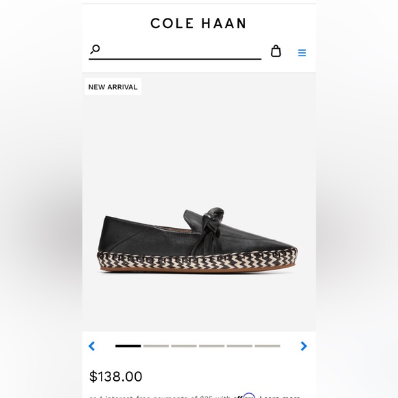 Cole Haan Leather Cloudfeel Knotted Espadrille 7.5 - Picture 2 of 12